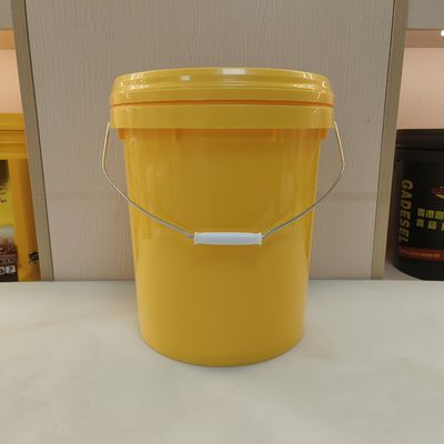 18L 4.8 Gallon 5 Gallon Plastik boya Sarı kova Yüksek sıcaklığa dayanıklı