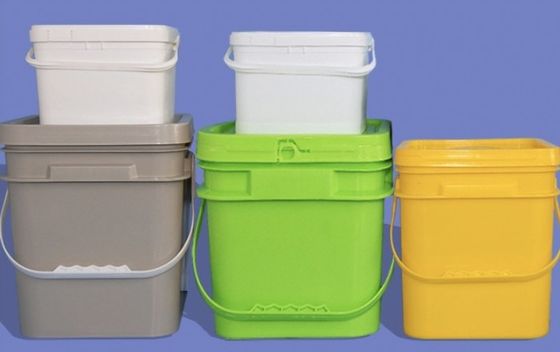 2 lbs kare gıda depolama kapaklı plastik kovalar IML dekorasyon