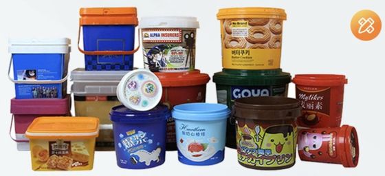 Yemek Depolamaları İçin Yüklenebilir Beyaz Plastik Kovayla Kapak