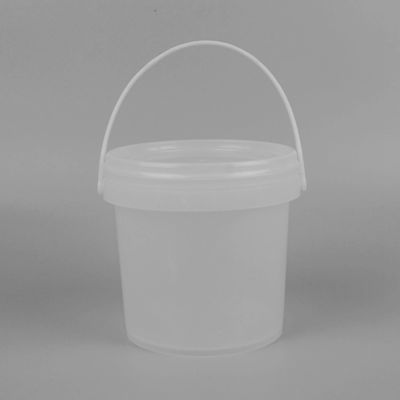 Kapaklı şeffaf plastik kova 5 gallon metal sapı ile